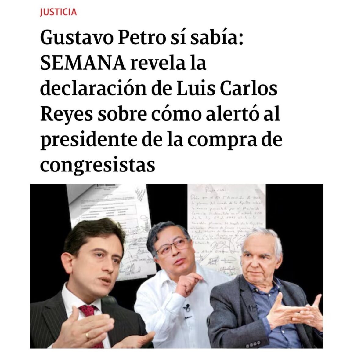 “Petro sabía” de compra de parlamentarios