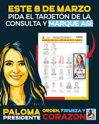 Voto triple por el CD este domingo: Paloma, Senado, Cámara.